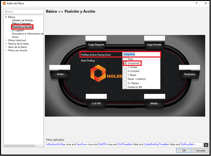 Holdem Manager 3 Filtros