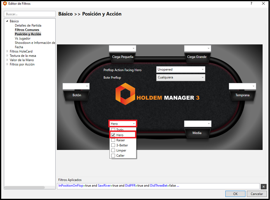 Holdem Manager 3 Filtros